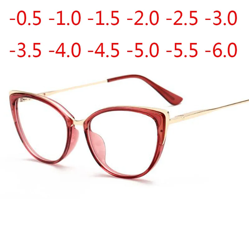 Gafas de ojo de gato para mujer lentes pticas antiluz azul para miop a 