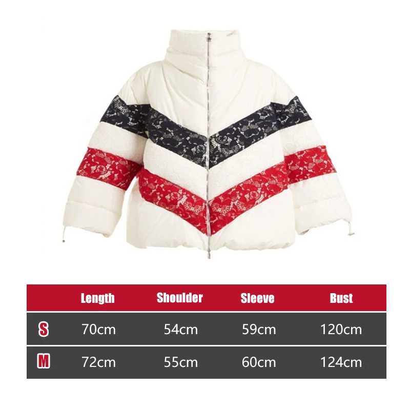 2019 зимние кружевные Модные Дизайнерские пуховики с заплатками женские плотные