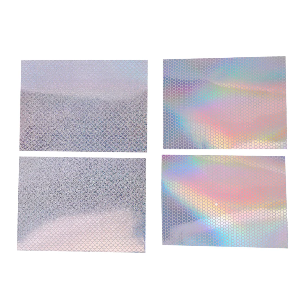 4Pcs Fishing Lure Tape Fish Outer Scale Holographic DIY Decorative Tape Reflective Prism Tapes for DIY Tackle Craft