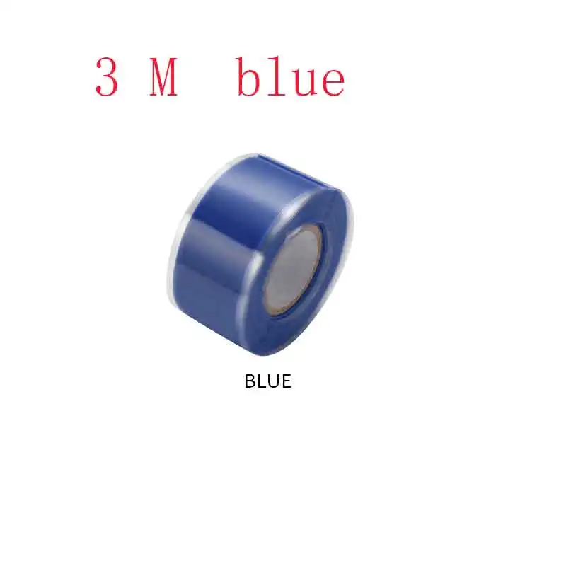 25mmx3M blue 3M новая многоцелевая самоклеящаяся прочная черная резиновая силиконовая лента для ремонта водонепроницаемая клейкая лента спасательная самоплавляющаяся проволока - Цвет: 25mmx3M blue
