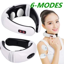 Electric Neck Massager & Pulse Back 6 Modes Power Control Far Infrared Heating Pain Relief Tool Health Care Relaxation Machine