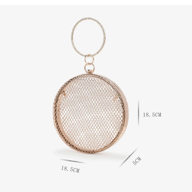

2019 New Circular Hollow Out Women's Box Bag Evening Clutch Bag Fashion Crossbody Bag For Women Chain Shoulder Bag Wallets Bolsa