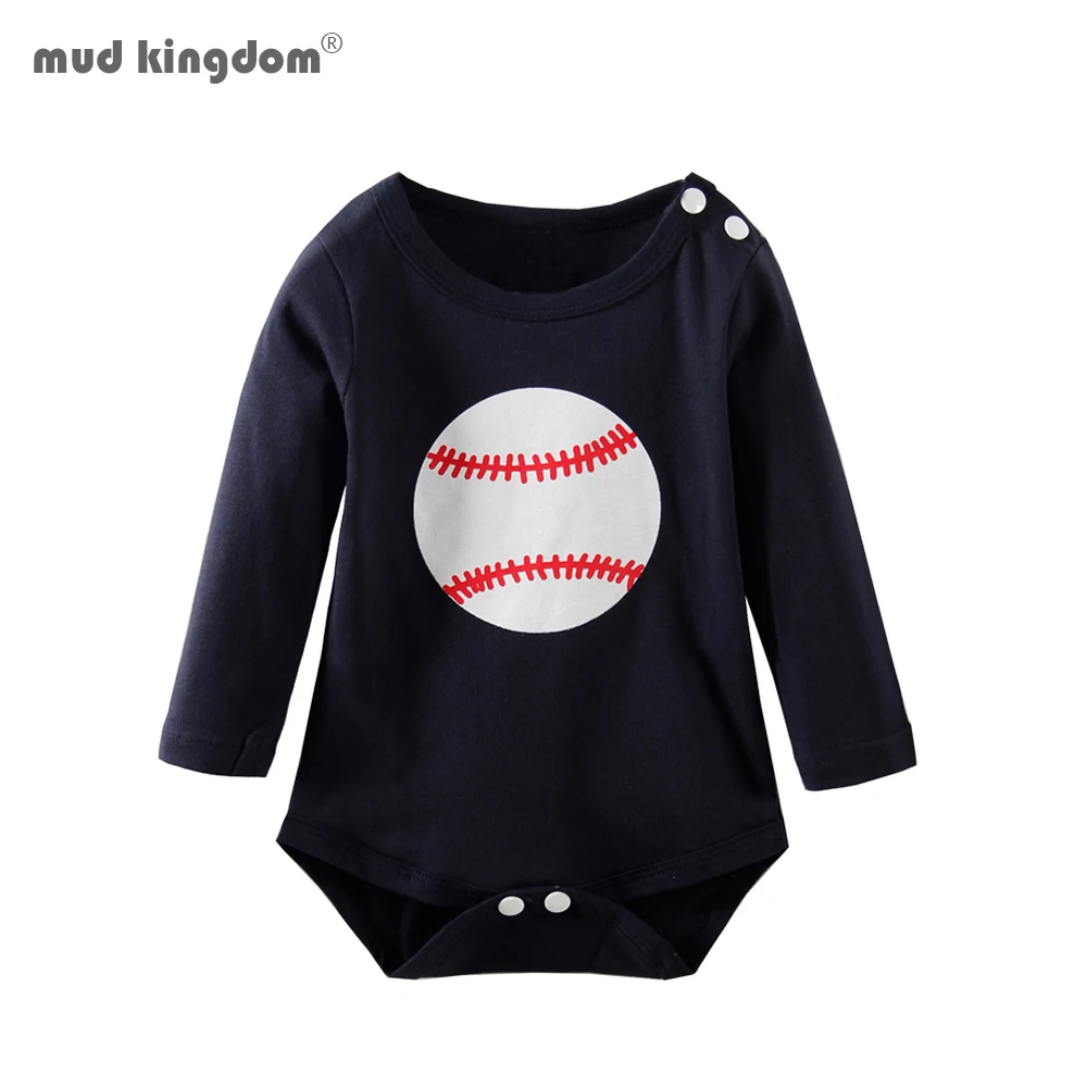

Mudkingdom Baby Boys Rompers Long Sleeve Baseball Cotton Spring Jumpsuit for Kids