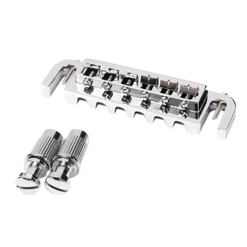 

ABGZ-Sg Guitar String Bridge Roller Roller Electric Guitar Pull String Guitar Part 6 String Adjustable Saddle Bridge Tailpiece