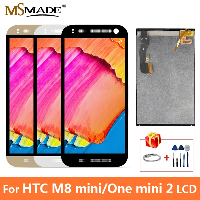 

New For HTC One Mini 2 M8 Mini LCD Display Touch Screen Digitizer Replacement Parts With Frame Free Shipping+Gift
