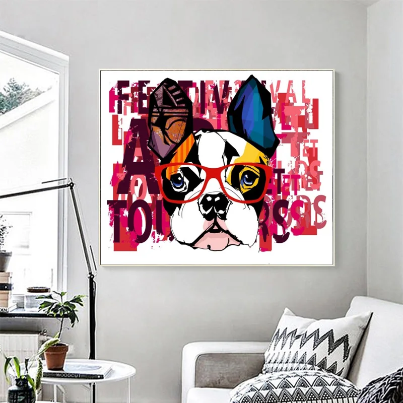 

Nordic Animal Posters and Prints Abstract Dog Canvas Painting Wall Pictures for Kids Living Room Cuadros Home Decor Unframed