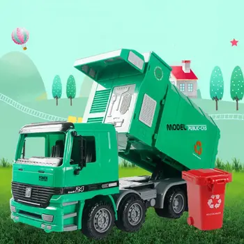

Children Simulation Inertia Garbage Truck Sanitation Car Model Toys With Trash Street Sweeper Truck Model with Music Light Trash