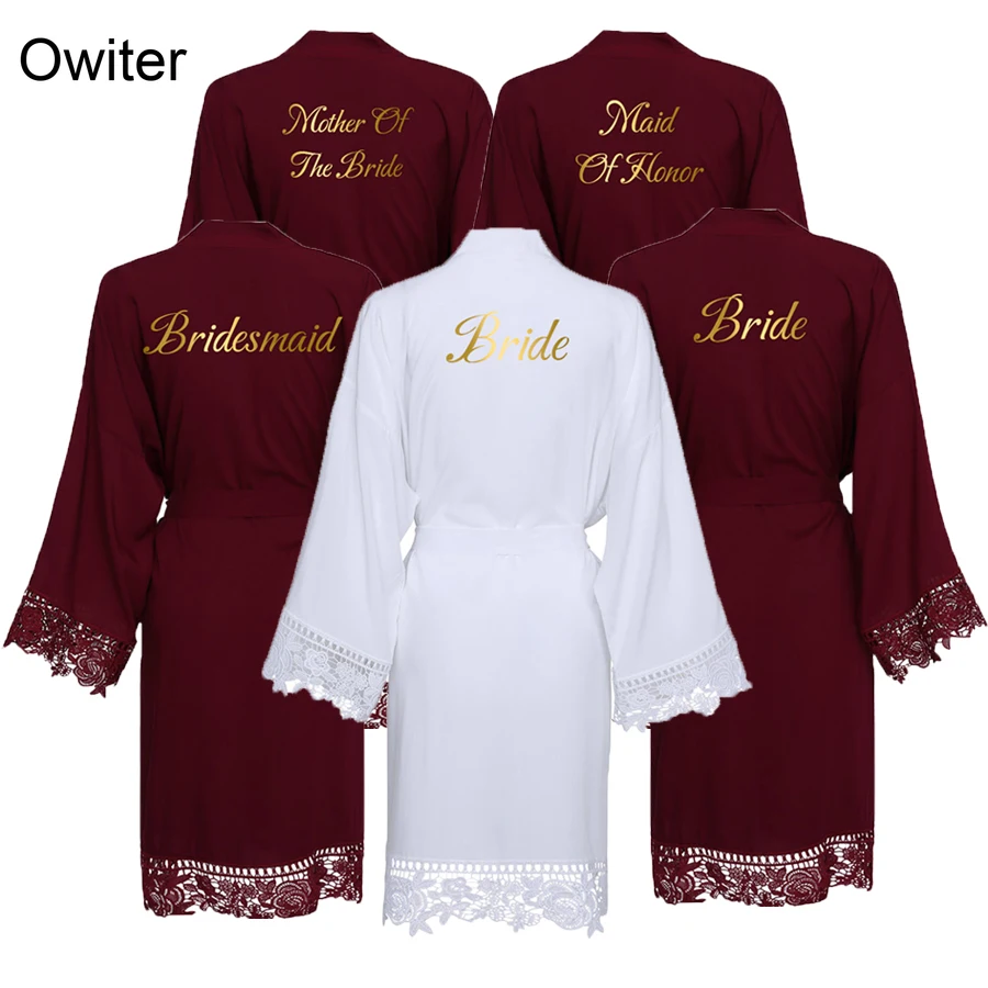 lace robes Bridesmaid Robes Wedding party robes WHITE &  BURGUNDY FLORAL robes Burgundy Bridesmaid Robes bridesmaid floral robes
