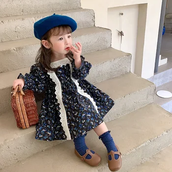 

autumn 2020 new children clothing baby girl floral long sleeve Korea fashion dress