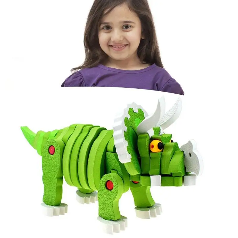 3D динозавр, собранная игрушка, сделай сам, пазлы, животные, модель для детей, Ранняя развивающая игрушка, пазлы, Мультяшные декоративные игрушки для детей