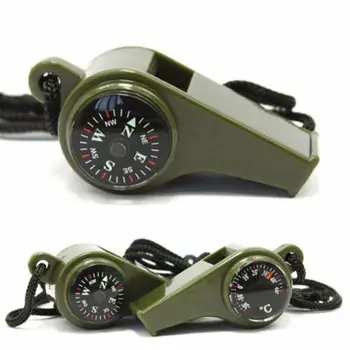 

3 In 1 Multi-Function Whistle With Compass Thermometer - Emergency Survival GearOutdoor Camping Traveling Portable Tools