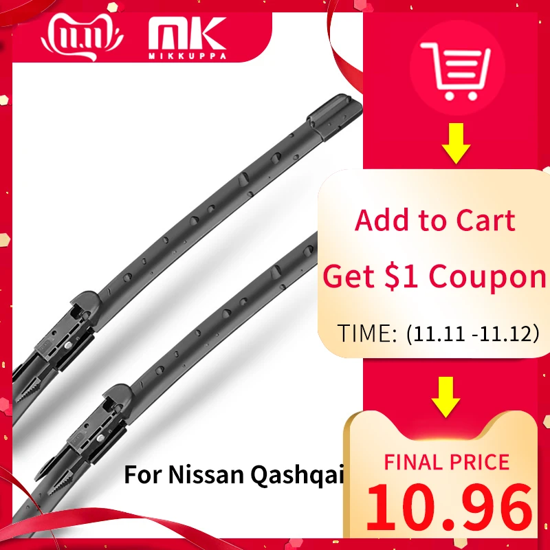 Mikkuppa стеклоочистителей для Nissan Qashqai J10 J11 2007 2008 2009 2010 2011 2012 2013 2014 2015 2016 2017 рычаги