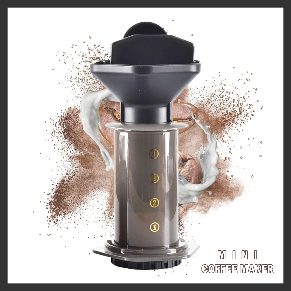Мини Портативная Кофеварка ручной работы мини черная ручная прессованная машина