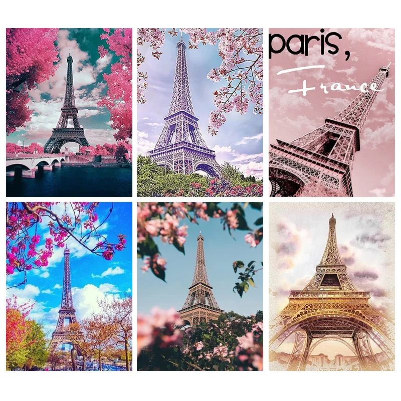 

Full Square Diamond Painting Paris Tower 5D DIY Mosaic Diamond Embroidery Landscape Decor Home Picture Of Rhinestone Sale