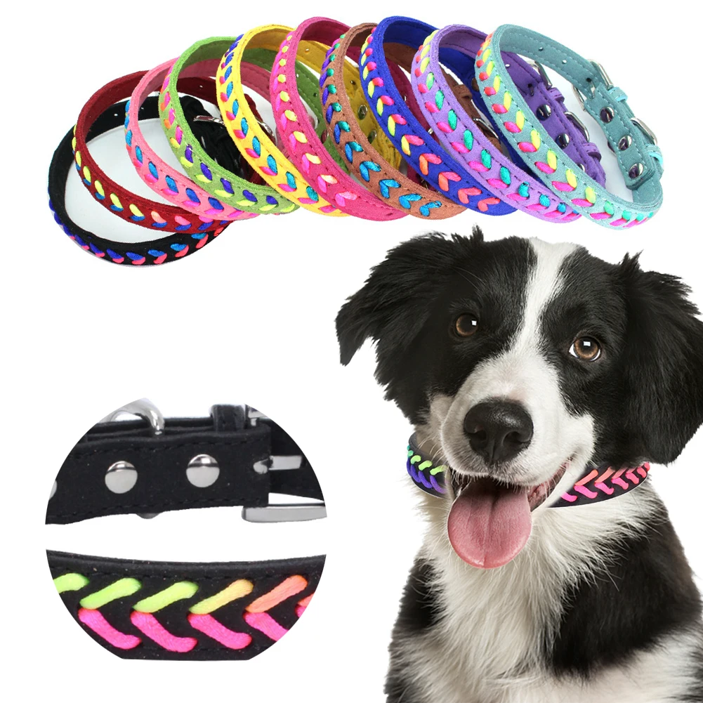 Изысканные регулируемые красочные веревки вязаные ошейники для собак щенков