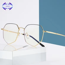 VCKA компьютерная полигоновая оправа очки женские лучи излучения очки Металл унисекс анти синий светильник блокирующий мужские Оптические очки