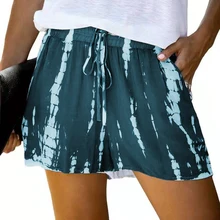 Plus size calção feminina com cordão, cintura alta, secagem rápida, casual, solta, praia, calças curtas para mulheres
