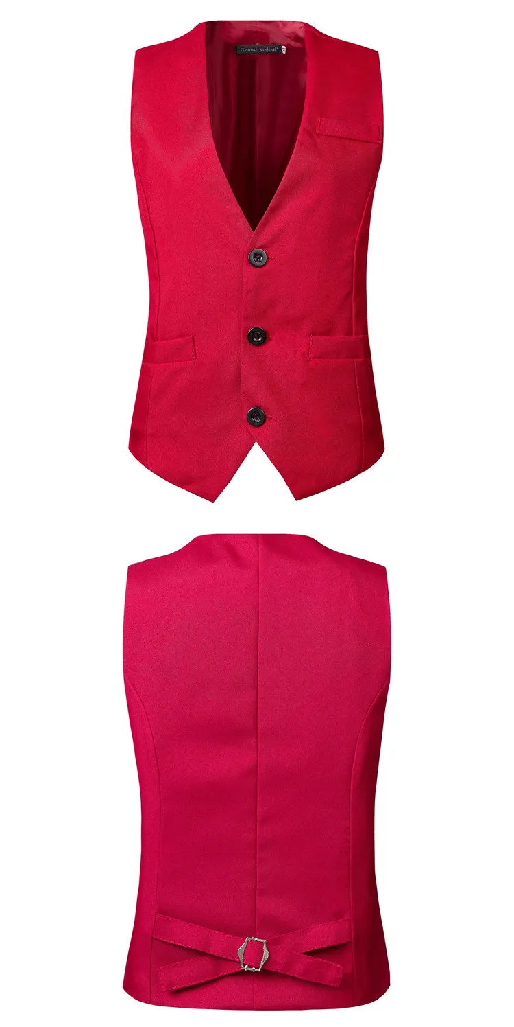 New Style Waistcoat Men's Suit Waistcoat Casual Solid Color Waistcoat Formal Wear Waistcoat Multi-color Vest Three Buckles
