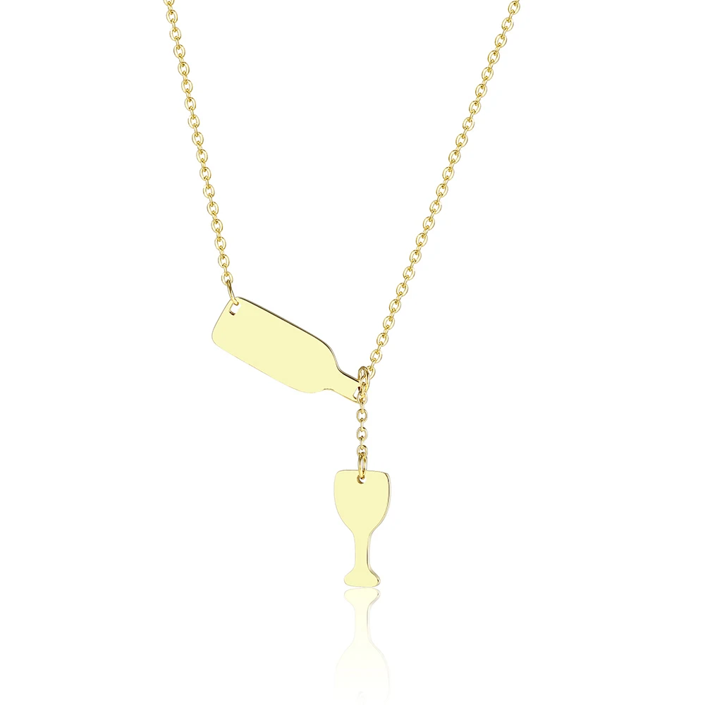 RIR нержавеющая сталь винная бутылка бокал для вина ожерелье в форме