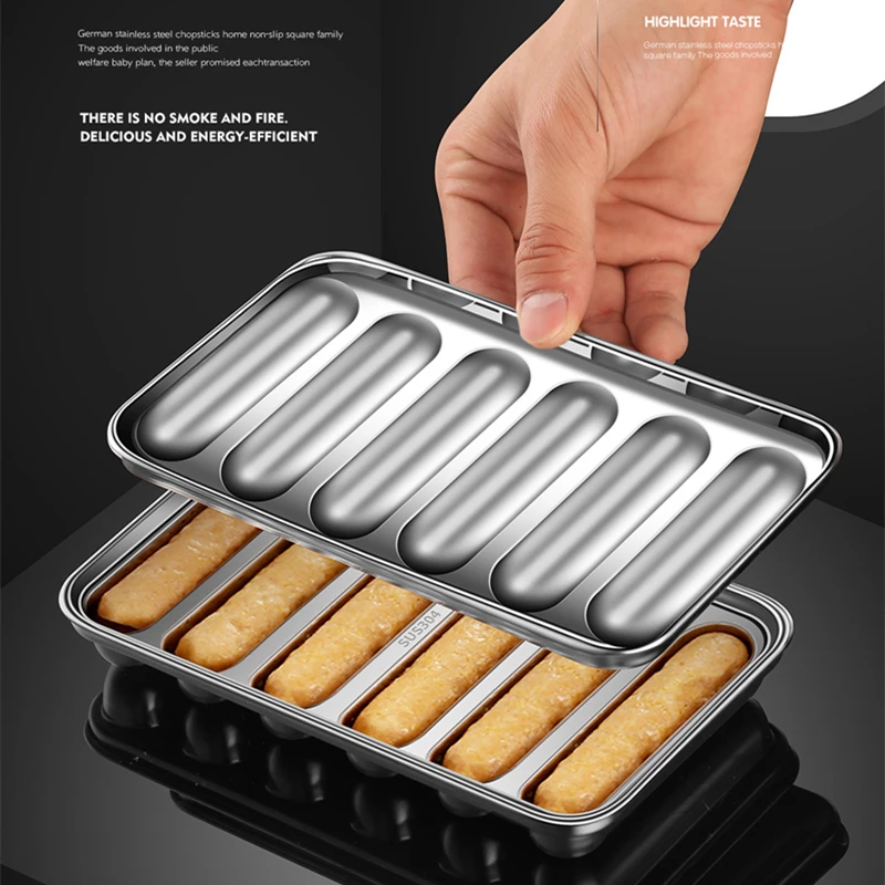 

304 Stainless Steel DIY Making Mold Hot Dog Making Mould Sausage Maker Baked Ham Sausage Box Household Kitchen Baking Tools