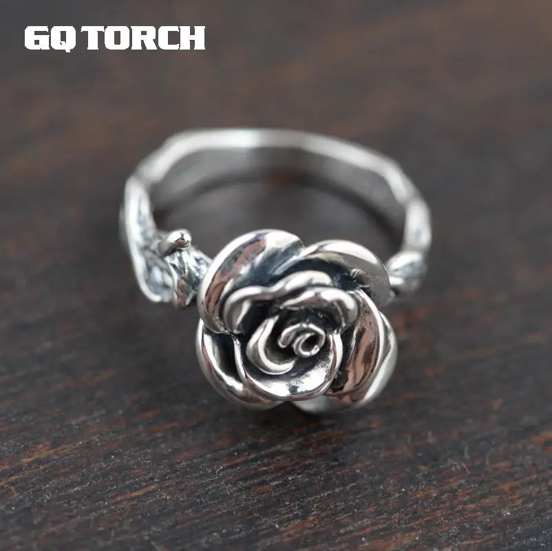 Женское Винтажное кольцо с цветком розы GQTORCH из настоящего чистого
