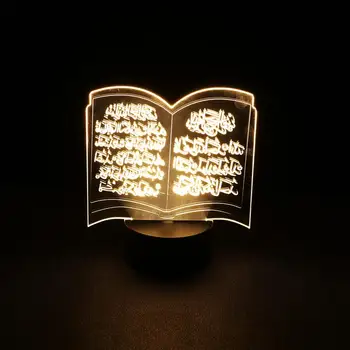 

3D Eid Scriptures Night Light Muslim Desktop Light Decorative Lamp Gifts for Home Party Festival (Black Base)