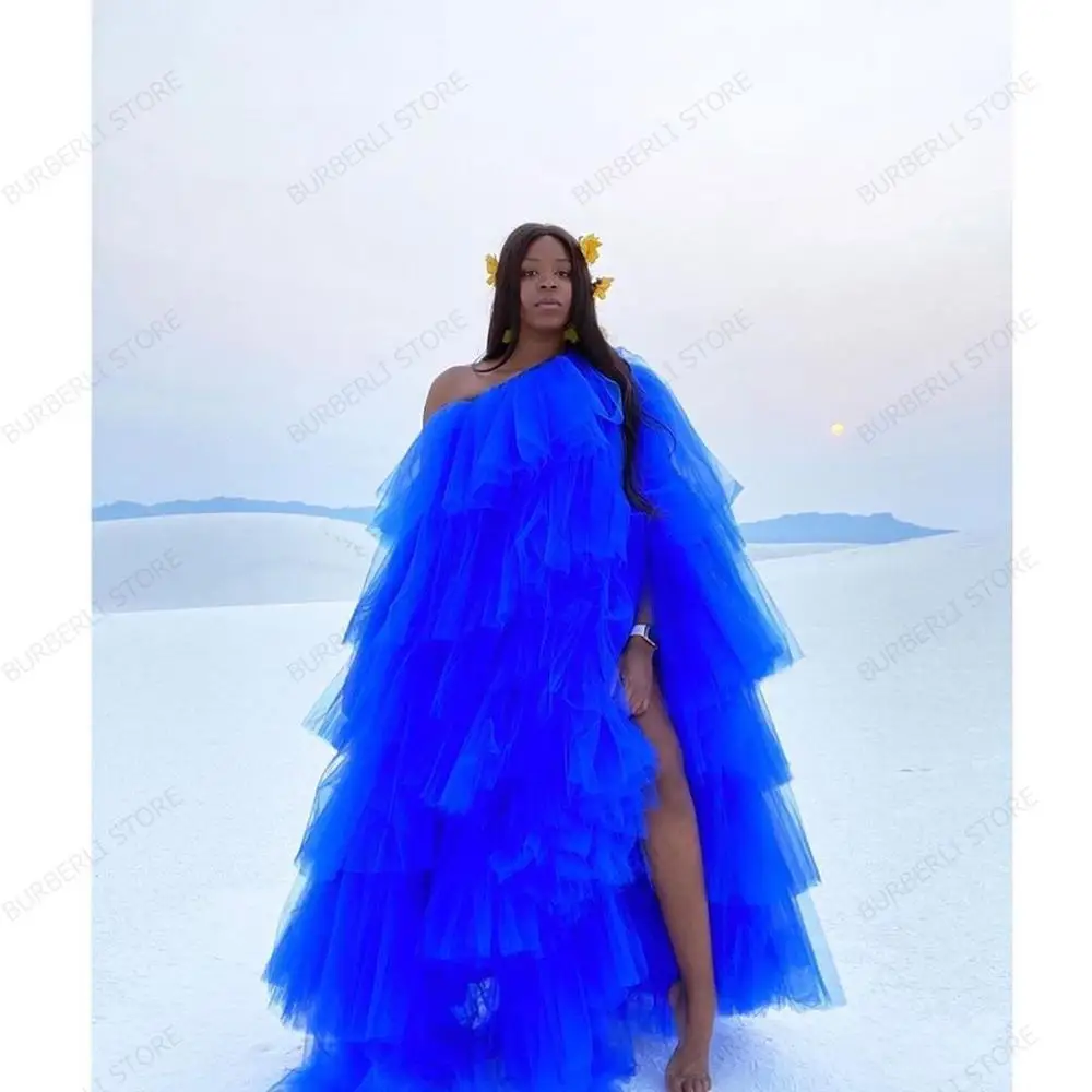 Royal Blue Extra Puffy Tulle Dresses Long Plus
