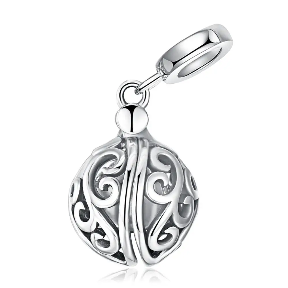 JewelryPalace 925 пробы серебро открываемые полые Клетка подвеска круглая Fit браслеты модные женские туфли DIY бусины для ювелирных изделий