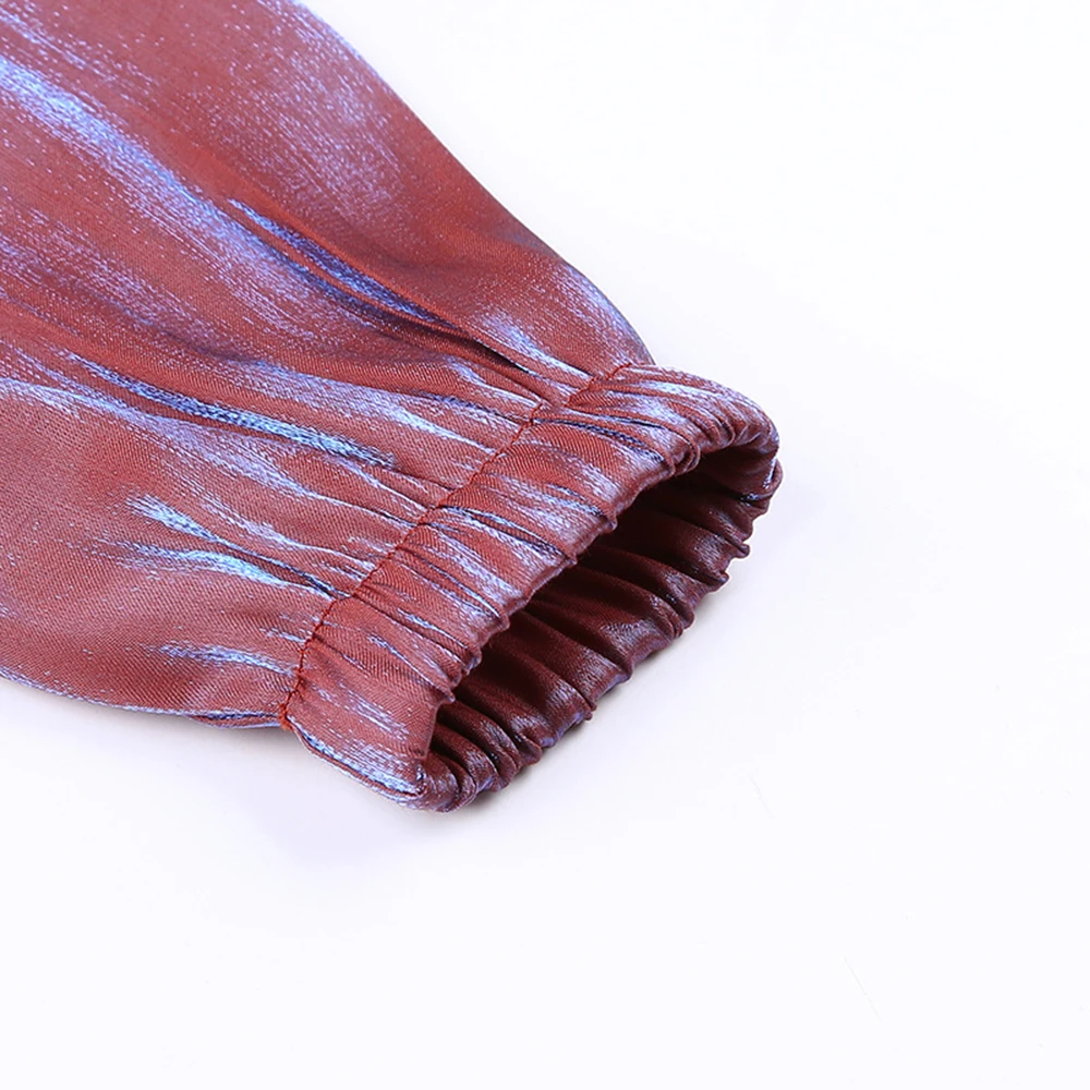 Модная новинка года, женские осенне-зимние топы с открытым животом, на молнии, с отворотами, с длинными рукавами, сияющими выше