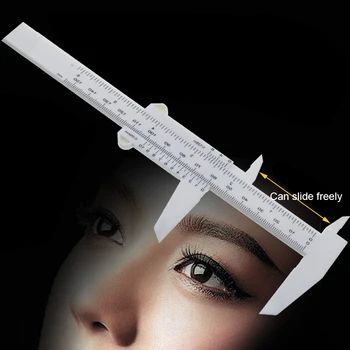 

1 Pcs / Lot Best Match 0-150MM Adjustable Plastic Vernier Caliper Microme​ter Guage Measure Makeup Eyebrow Liner Lip Daily Tool