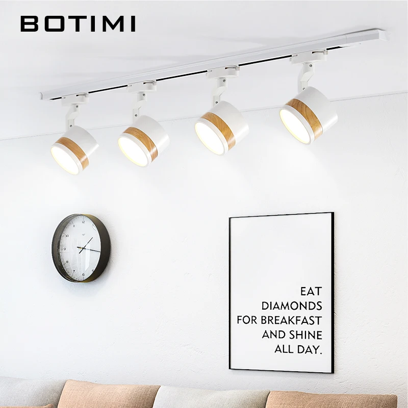 Светодиодные потолочные светильники BOTIMI 220 В с дорожкой для гостиной черное
