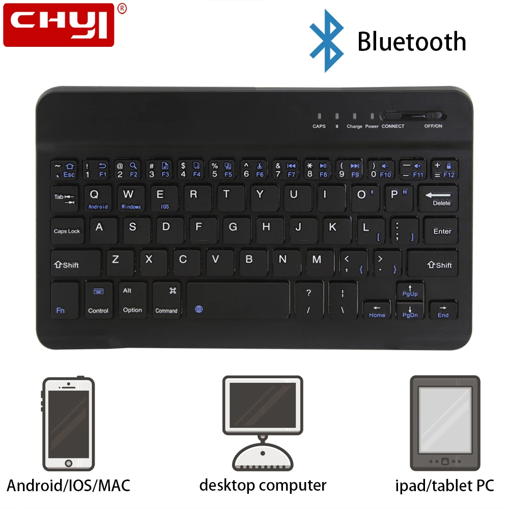 CHYI мини беспроводная клавиатура Bluetooth ультра тонкая портативная 78 клавиш Teclado