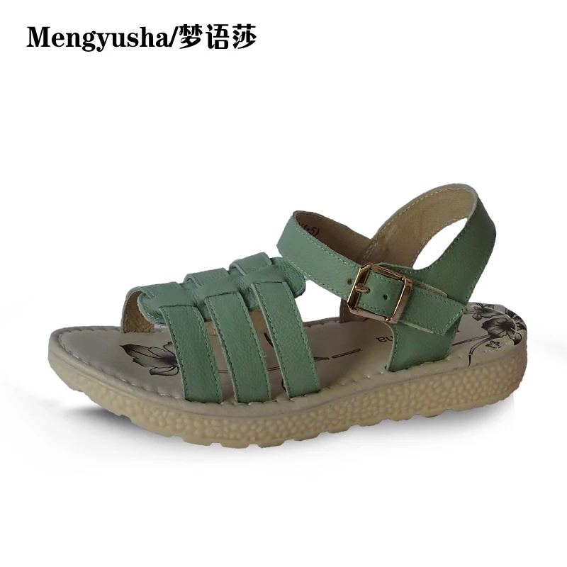 

2018 summer's new real leather flat bottom platform matte platform and students' the shoes