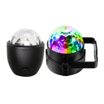 

1 Set Sound Activated Rbg Disco Lamp Us Plug & 1 Pcs Voice Activated Usb Crystal ic Ball Led Lights Flash Dj Lights