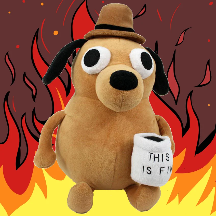 22cm This is Fine Meme Dog Plush Coffee Cup Stuffed Toy | Игрушки и хобби