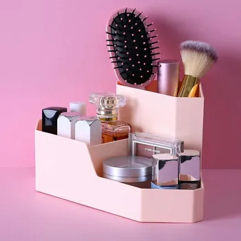 

Hot Bathroom Makeup Organizer Box Storage Box Cosmetic Organizer Large Capacity Makeup Display Case Brush Lipstick Holder Desk