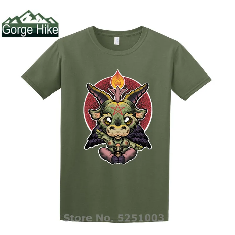 Детские хлопковые футболки с принтом Baphomet Too cute to be evil Новое поступление летняя