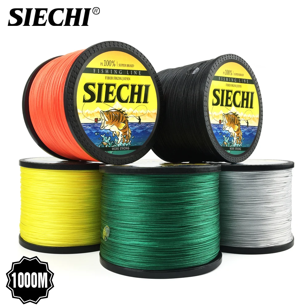 Плетеная рыболовная леска SIECHI 300 м 500 1000 4 пряди 8 струн многонитевая для ловли