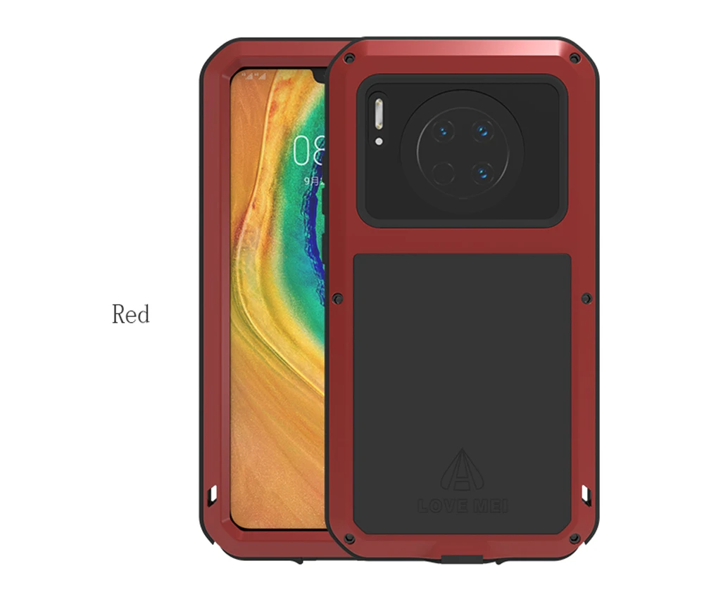 Мощный противоударный чехол LOVE MEI для huawei mate 30 mate 30 5G, сверхпрочный чехол, силиконовый металлический чехол, закаленное стекло
