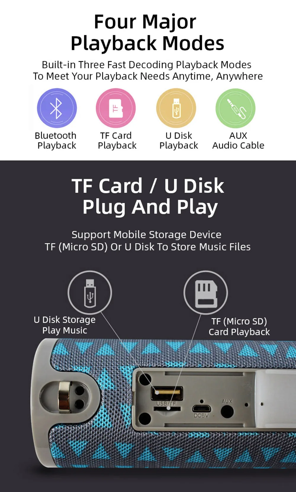 Bluetooth динамик 4,2 10 Вт Мощность Мини Портативный Открытый HIFI сабвуфер ремешок карты FM радио AUX аудио HD микрофон Громкая связь звуковая коробка