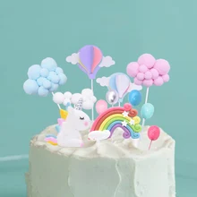 Радуга Единорог торт Топпер облако шар форма флажки для торта десерт на вечеринку, свадьбу украшения для детей подарок на день рождения кекс поставки