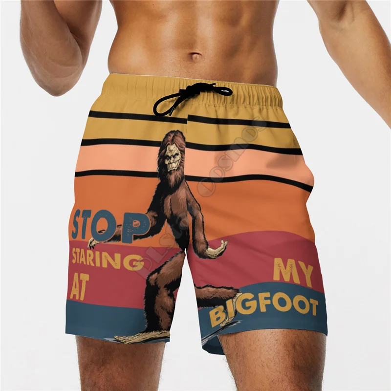 

PLstar Cosmos New summer Fashion Shorts Funny Orangutan 3D Printed men for women streetwear Casual Beach Shorts 02