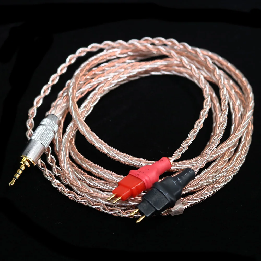 yivosound Hi end HIFI HD580 HD650 pure copper silver mixed Headphone Earphone Extension Audioconnector Wire Cord Aux Cable