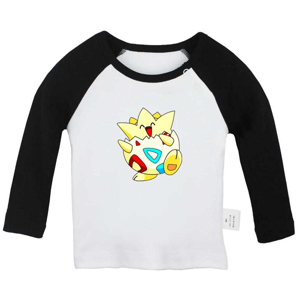 Милые футболки с покемонами Togepi Jigglypuff Chansey Ditto Gengar Lickitung для новорожденных; футболки с длинными рукавами с графическим принтом для малышей