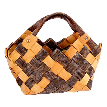 

1Pc Girls Bag Woven Bag Hand-Held Bag Handmade Bag Straw Basket for Party Shopping