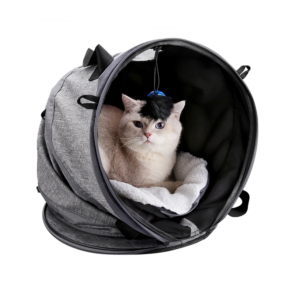 

Multifunctional Cat Carrier Portable Bed Collapsible Cat Tunnel With Changeable Shapes Mat Toys Docamor Foldable Pet Cat Carrier