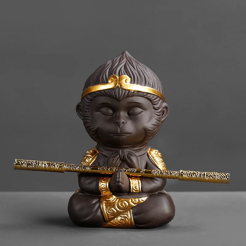 Tea Ceremony Tools Chinese Purple Clay Kung Fu Tea Set Monkey King Tea Pet