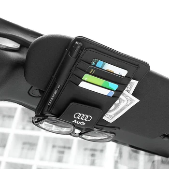 

For Audi b5 b6 b7 b8 A3 A4 A4L A5 A6 Car Sunglasses Clip Car Storage Bag Multifunctional Sun Visor Business Card Holder Storage