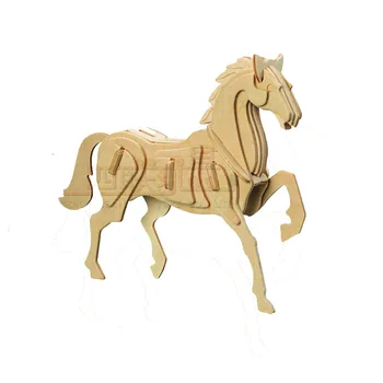 

N204 Wooden dinosaur animal toys three-dimensional wooden model mounted puzzle toy 3D DIY for children's educational baby toys