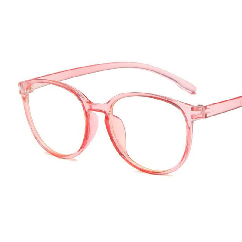 

Blue Light Filter Glasses Women Fashion Spectacle Frame Clear Lens Pink Round Eyeglass Frame Computer Transparent Glasses